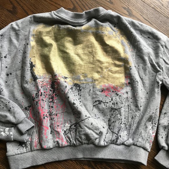 Splattered Paint Cropped Sweater - Picture 5 of 5